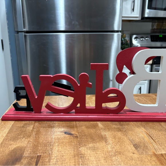 Kohl's Red and White 'Believe' Holiday Decor - Picture 2 of 5